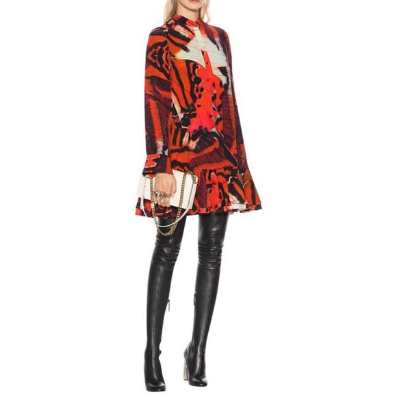 Alexander McQueen Dresses & Skirts - Alexander McQueen Silk Printed Butterfly Mini Dress M